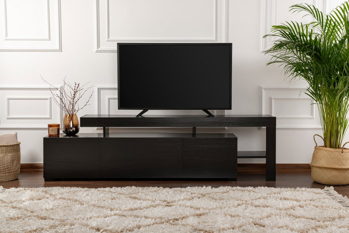 Hanah Home Beliz - Soporte de TV Madera Negro Hanah Home Beliz - Soporte de TV Madera Negro